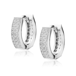 Cercei argint cu pietre Ø12 mm x 3 mm DiAmanti Z1488DER_W-DIA (Argint 925‰ 2,3 g.)